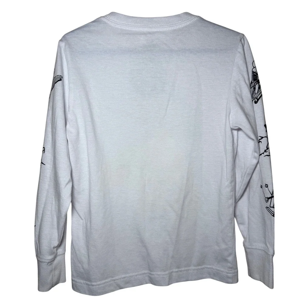 Nike Air Long Sleeve Graphic Tee Boys Size 6 White Just Do It Snowboard